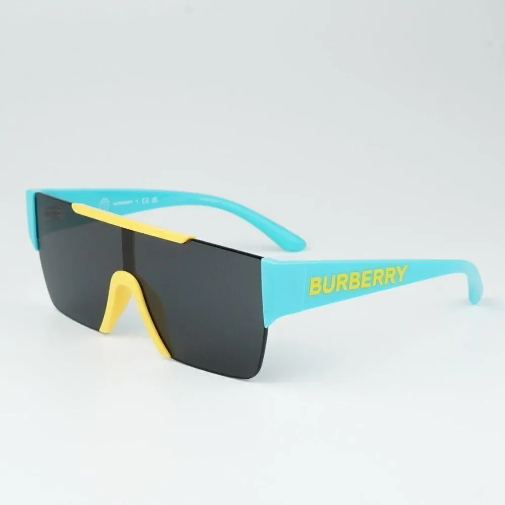 NEW Burberry JB4387 405087 KIDS Yellow Blue Dark Grey Shield Unisex Sunglasses
